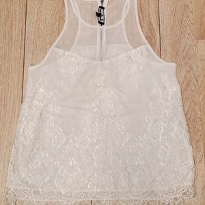 Sam Edelman Halter Neck Sleeveless Semi Sheer Lace Top Sz Medium